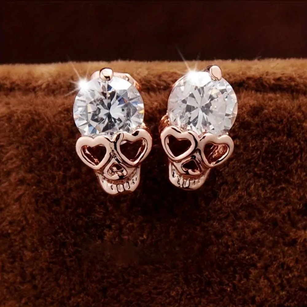 Skull Stud Earrings  Gothic Punk Style